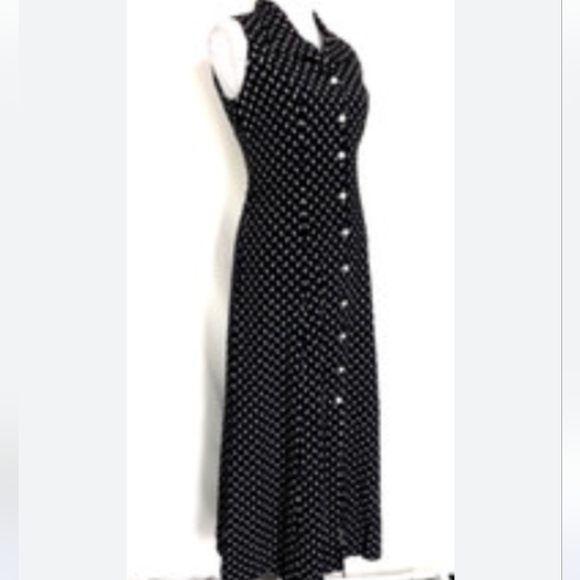 Vintage Polka Dot Dress Black White Pretty Woman Size 6 - Picture 2 of 4